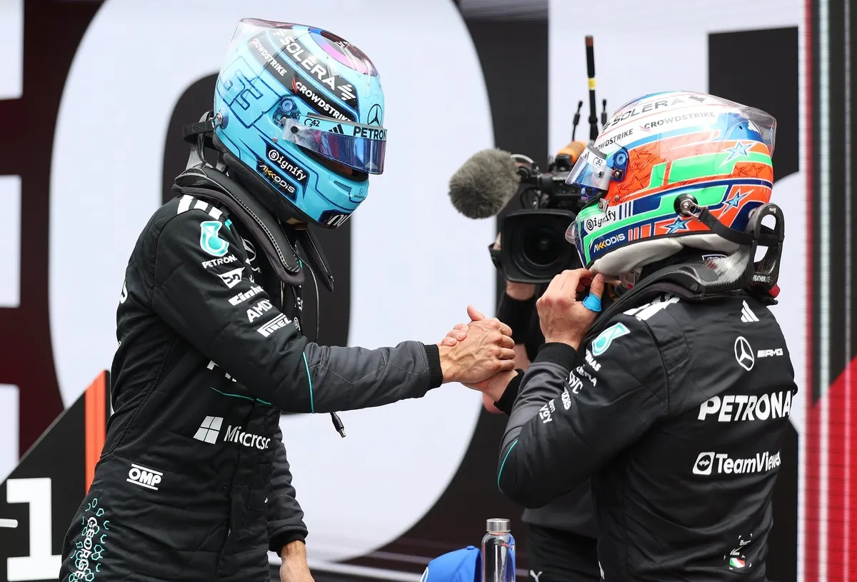 George Russell, Mercedes, Andrea Kimi Antonelli, Mercedes George Russell, Mercedes, Andrea Kimi Antonelli, Mercedes