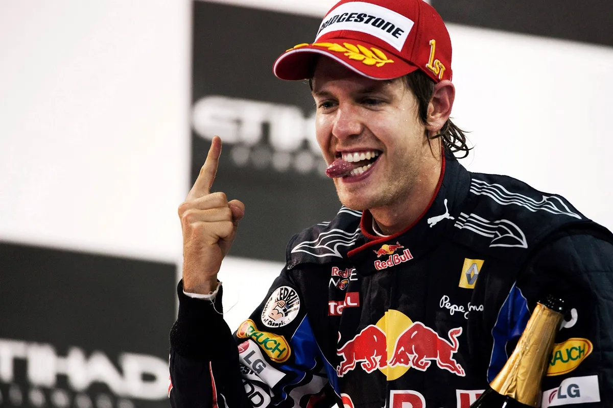 Sebastian Vettel winning the 2010 world title in Abu Dhabi